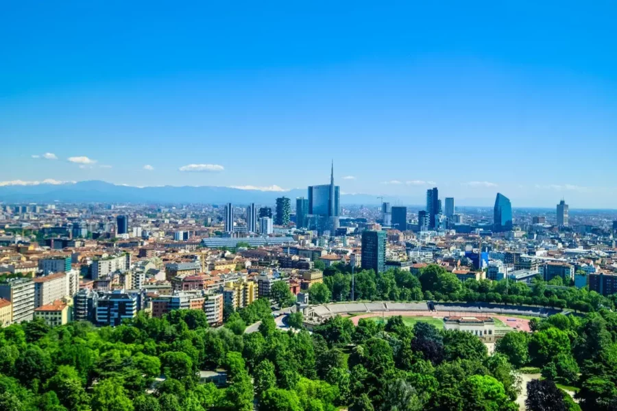 Panorama de Milan vu du ciel