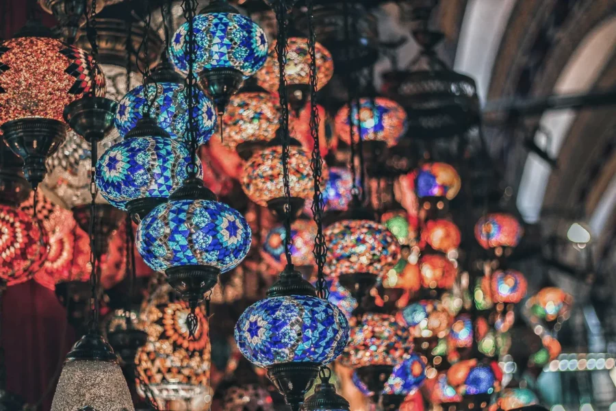 Lampe en verre au Grand Bazar d'Istanbul