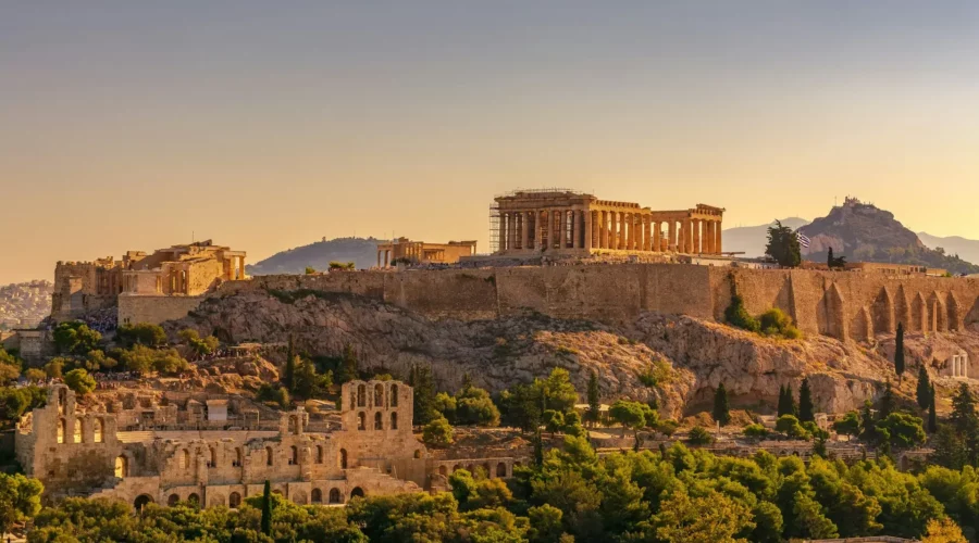 Paysage de l'Acropole d'Athènes, Grèce