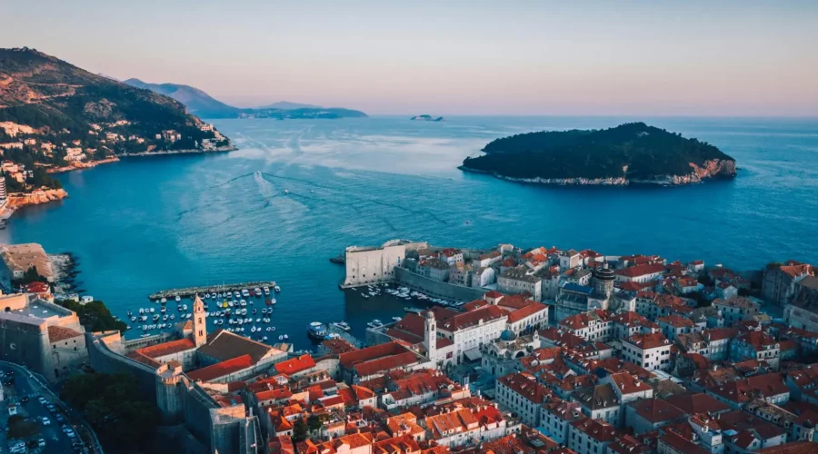Vue du ciel de Dubrovnik, Croatie