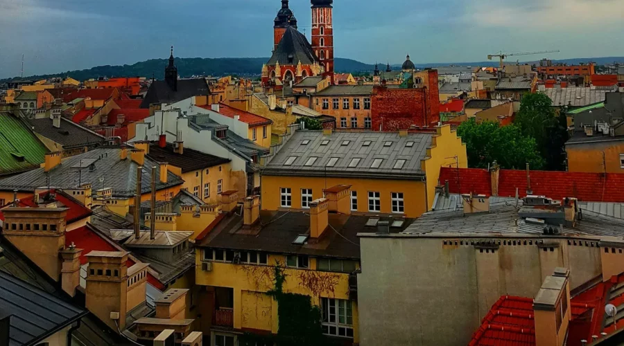 Vue en hauteur de Cracovie