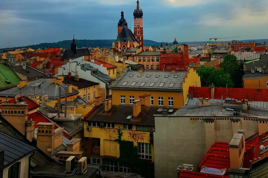 Vue en hauteur de Cracovie