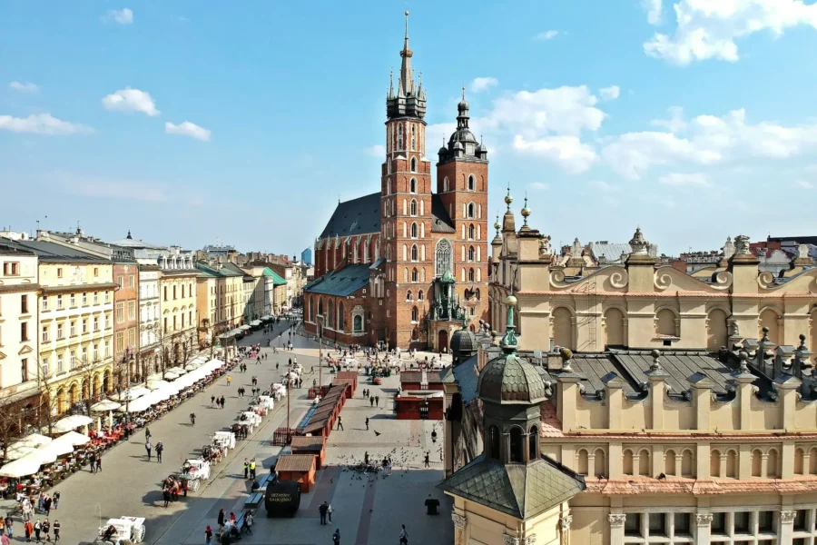 Image de la Grande Place de Cracovie, Pologne.