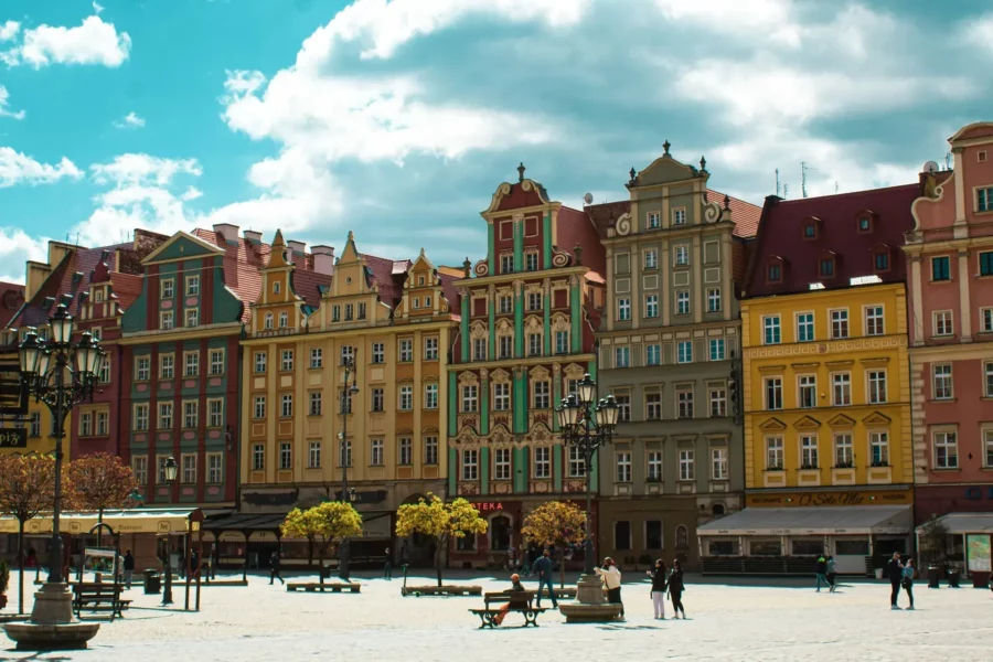 Belle place Rynek à Wroclaw, Pologne