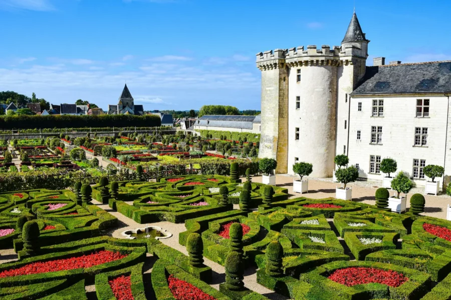 Paysage du château de Villandry et son jardin, France