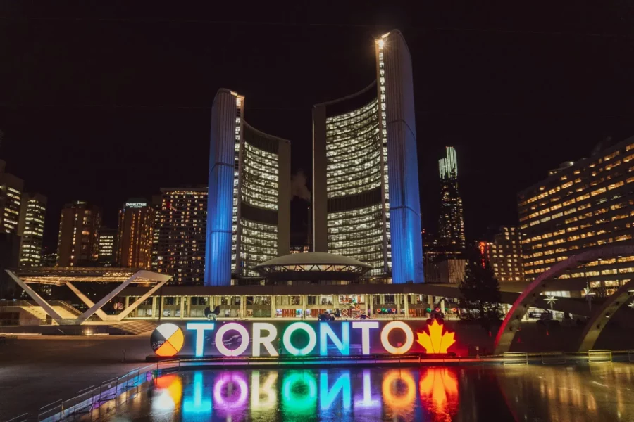 Paysage de Toronto de nuit, Canada
