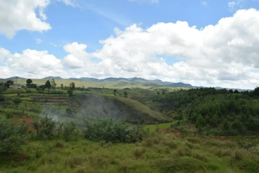 Paysage verdoyant à Antsirabe, Madagascar