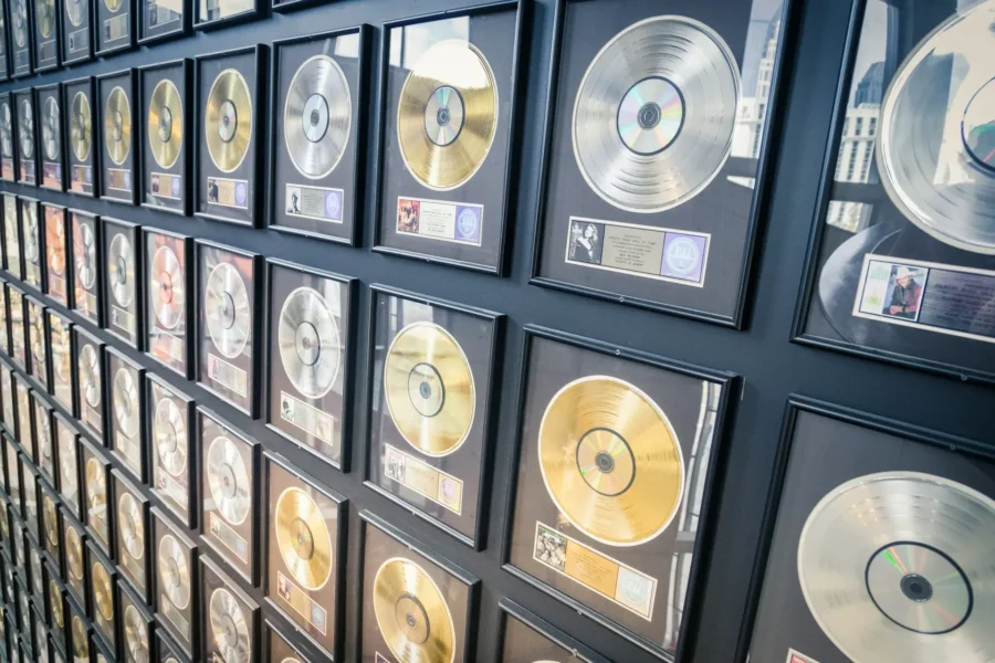 Disques d'or et de platine au Country Music Hall of Fame à Nashville, USA