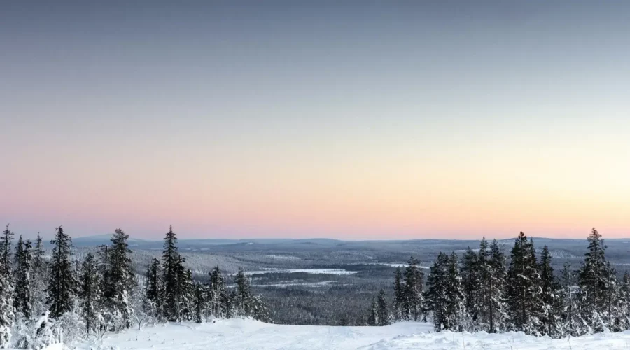Panorama du Paysage Enneigé de Levi, Finlande