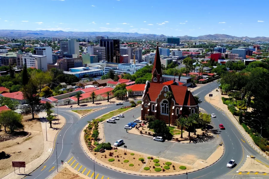 Panorama de la ville de Windhoek, Namibie