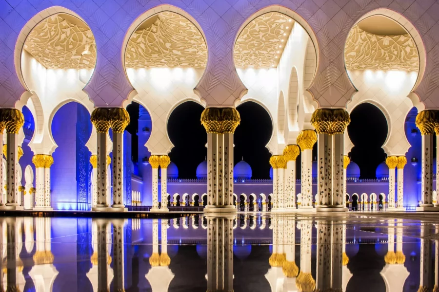 Mosquée Sheikh Zayed de nuit, Abu Dhabi